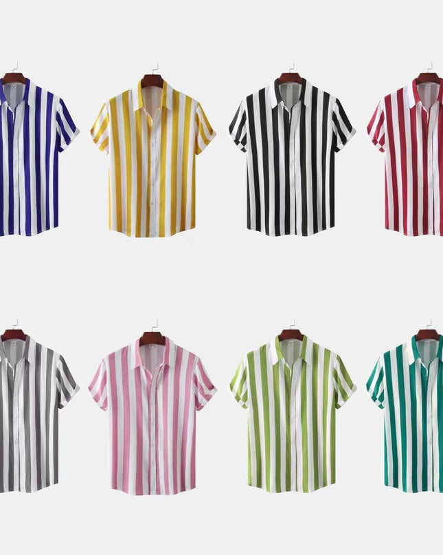 Men's 3D Printed Short Sleeve Turn Loose Shirt