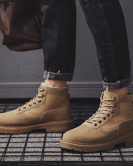 Men's Martin Boots All-match Tooling Trendy Shoes British Style High Top
