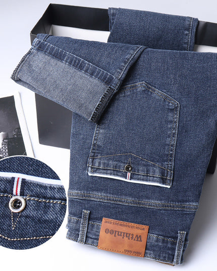 Jeans Men's Straight Loose Casual Pants Fleece-lined Thickened Men's Pants