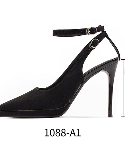 Waterproof Platform Suede Pointed Stiletto Heel High Heels