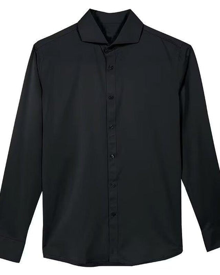 Autumn Black Shirt Men's Long Sleeve Slim Korean Style
