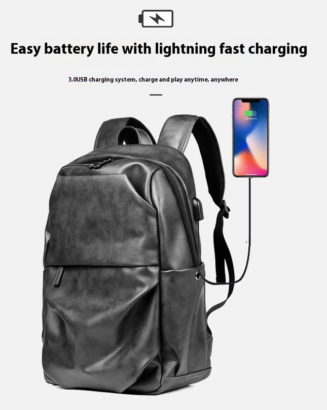 Casual Versatile Backpack Men's Waterproof Large Capacity