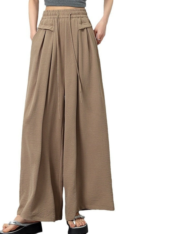 Texture Ice Silk Wide-leg Pants