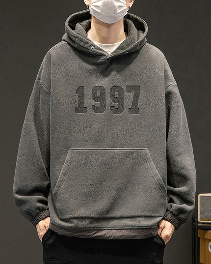 Autumn Polar Fleece Pure Color Comfort Hooded Sweater