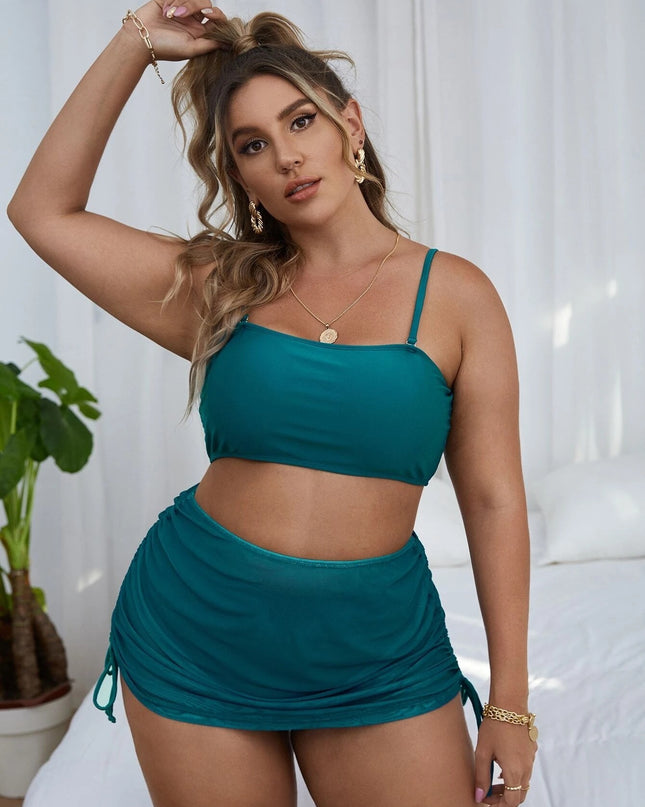 Fashion Fat MM Three-piece Large Size Split Swimsuit Women