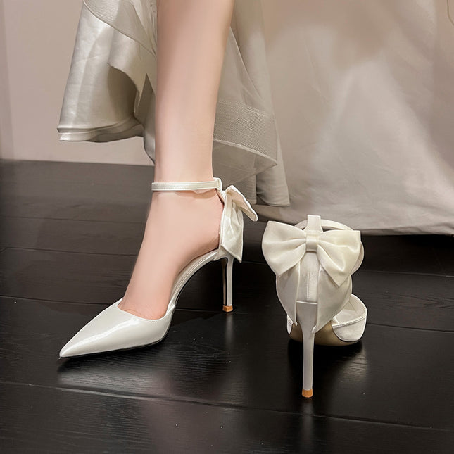 Satin White Wedding Shoes Plus Size