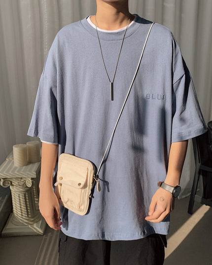 Hong Kong Style Men's Loose Couple Short-sleeved T-shirt