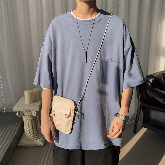 Hong Kong Style Men's Loose Couple Short-sleeved T-shirt