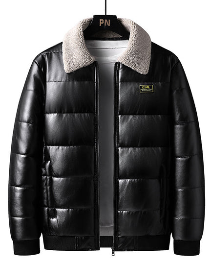 Lapel Collar Trendy Men's Winter Jacket Thickened
