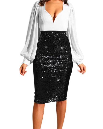 Women's Pure Color Sequins Fashion High Waist Slim Fit Hip Raise Casual Skirt
