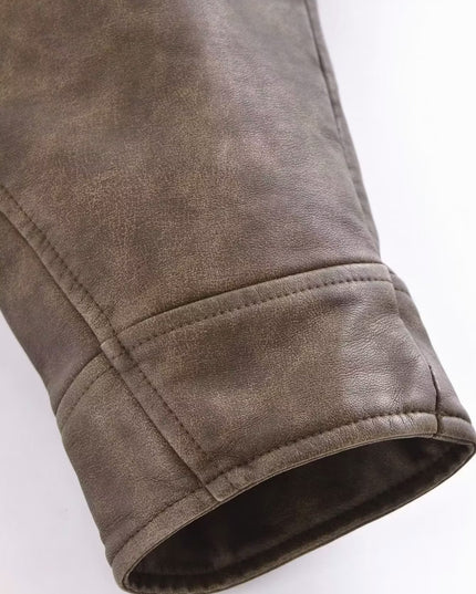 Women's Washable Gradient Leather Jacket