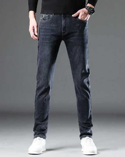 Men's Elastic Four Seasons Loose Jeans