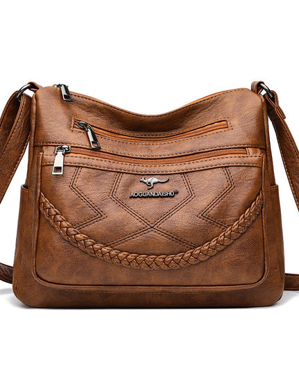 Fashion Shoulder Bag Soft Leather Middle-aged Women's Large Capacity
