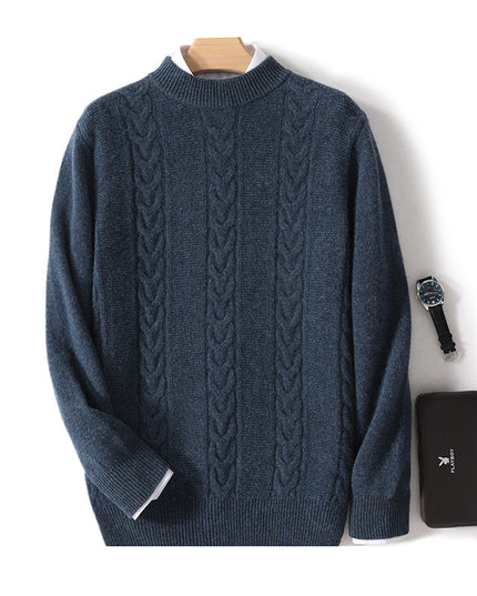 Autumn And Winter New Men's Pure Wool Half Turtleneck Thickened Sweater