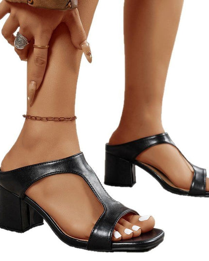 Women's Plus Size Thick High Heel Slippers