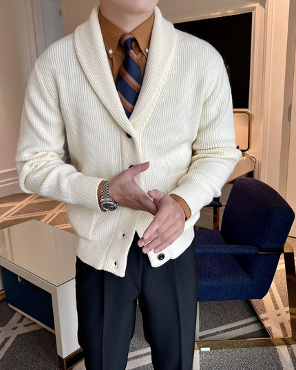 Autumn And Winter V-neck Cardigan Men