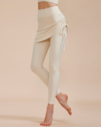 Short Skirt Design Yoga Pants Fake Two-piece Anti-exposure Butt-covering Seamless High-waisted Leggings For Dance Sports Fitness Pants