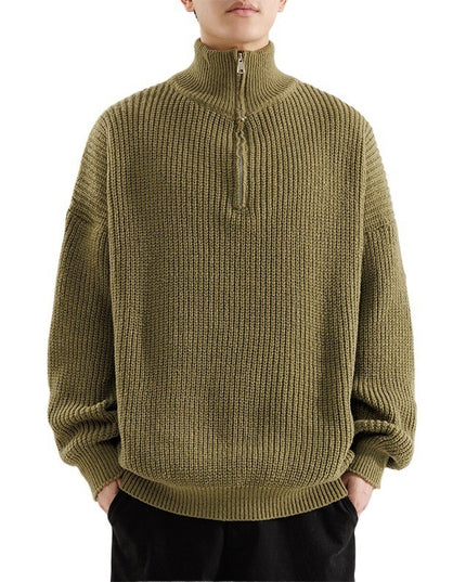 Men's Turtleneck Half Zipper Thickening Thermal Sweater