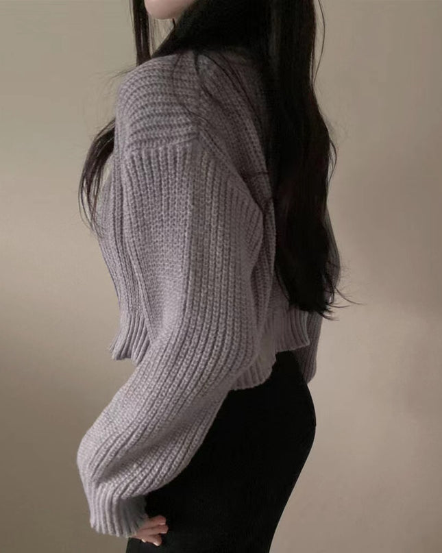 Niche Zipped Round Neck Loose Waist Trimming Short
