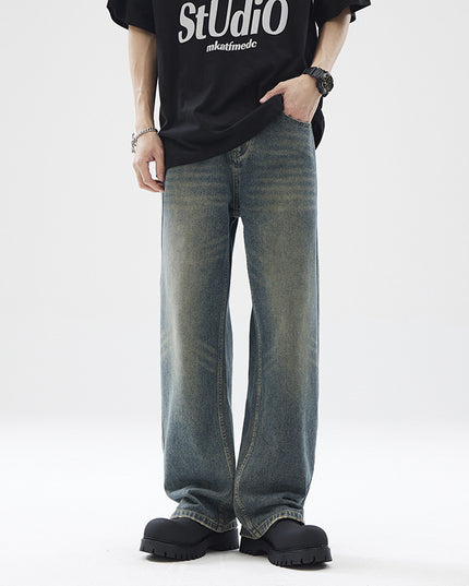 Washed Distressed Loose Jeans For Men