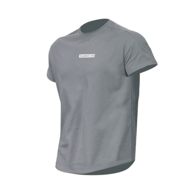 New Sports Short Sleeve Men's Stretch Absorbent Crew Neck
