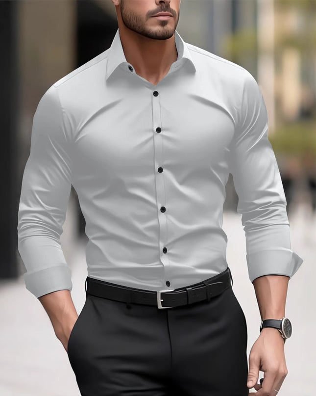 Men's Pigment Business Casual Long Sleeve Shirt