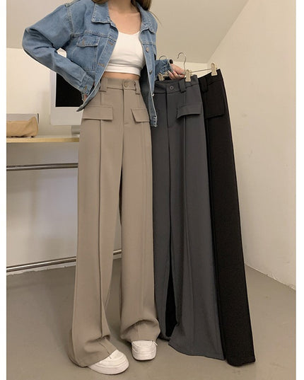 Narrow Wide-leg Pants Women's High Waist Slimming Loose