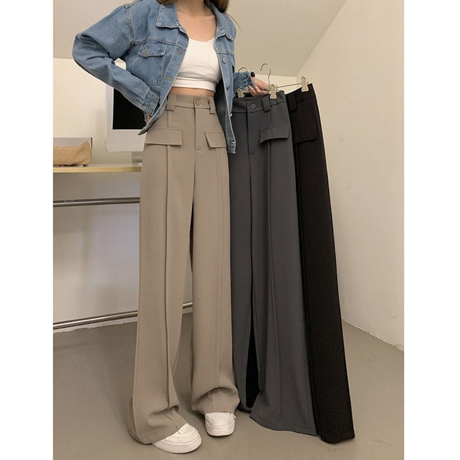 Narrow Wide-leg Pants Women's High Waist Slimming Loose