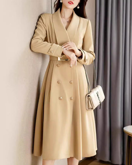Spring And Autumn Elegant Khaki Women's Mid-length Fashionable High-grade Coat