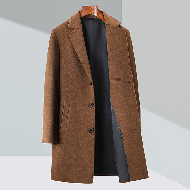 Men's Business Casual Woolen Trench Coat