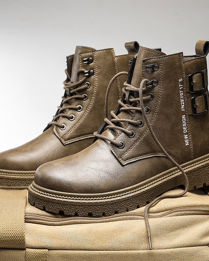 High-top Shoes All-match British Work Shoes Winter Thick Bottom Hiking Boots
