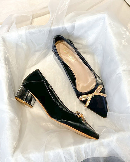 Women's Thick Heel Gentle Pointed Toe Shoes