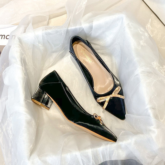 Women's Thick Heel Gentle Pointed Toe Shoes