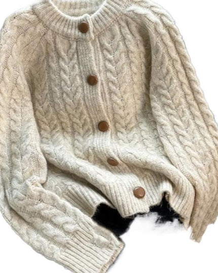 Retro Sweet Art Thickened Sweater Coat Loose Korean Style