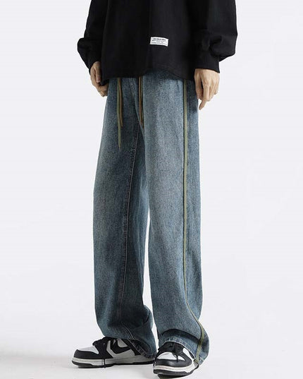 Men's Spring Retro Washed Loose Straight Casual Pants