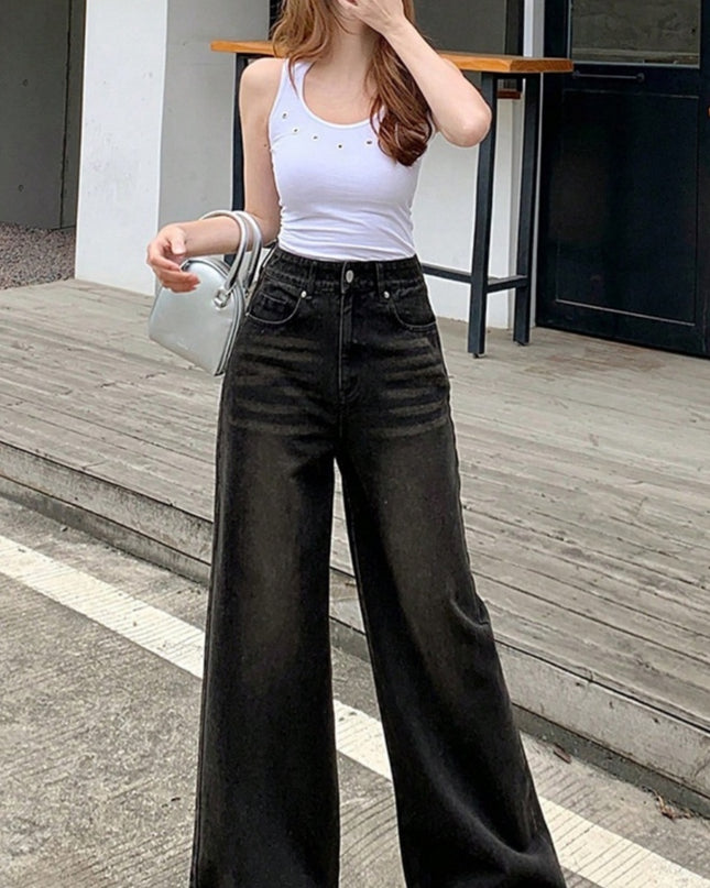 Retro Wide Leg Jeans Women's Fashion Brand