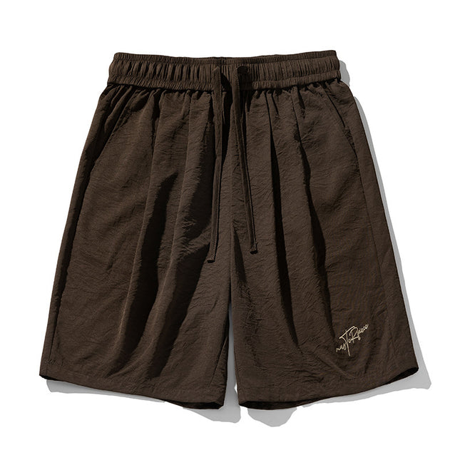 Textured Pleated Casual Shorts
