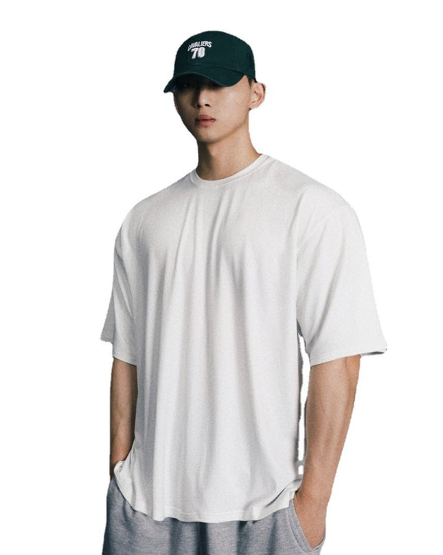 Men's Loose White Half Sleeve Short Sleeve Top