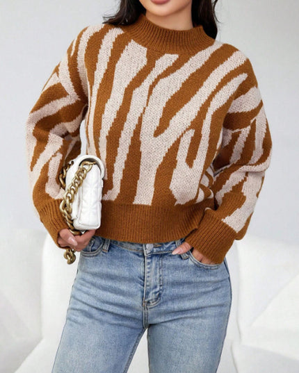 Jacquard Casual Sweater Loose Top For Women