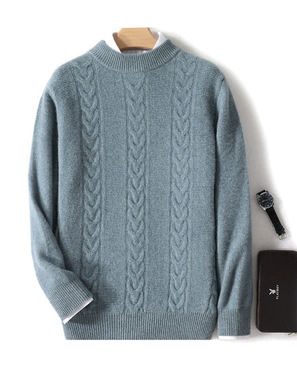Autumn And Winter New Men's Pure Wool Half Turtleneck Thickened Sweater
