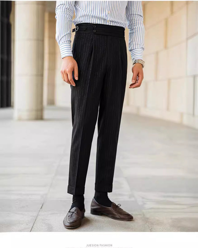 Italian Naples High-waisted Trousers Men