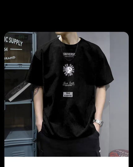 American-style Heavy Short-sleeved T-shirt Men's Summer High Sense