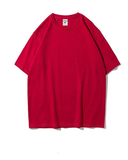 Work Clothes Embroidery Loose Round Neck Cotton Men's Short-sleeved T-shirt