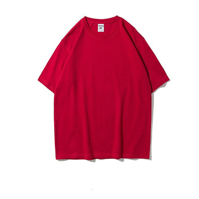 Work Clothes Embroidery Loose Round Neck Cotton Men's Short-sleeved T-shirt