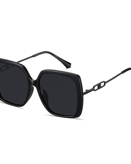 Large Framed Metal Polarized Sunglasses For Women Driving With Sunglasses