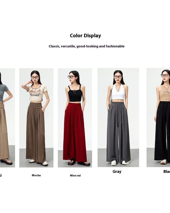 Texture Ice Silk Wide-leg Pants