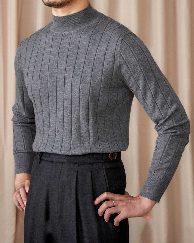 Italian Long Sleeve Mock Neck Sweater Trendy Men