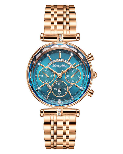 Waterproof Casual Three-eye Women's Watch
