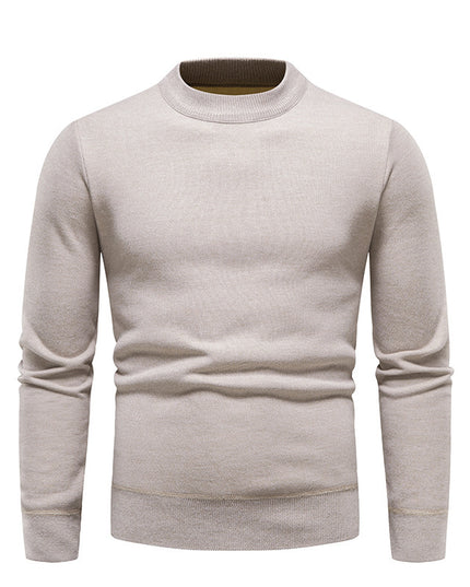 Sweater Men's Fleece-lined Thick Round Neck Sweater