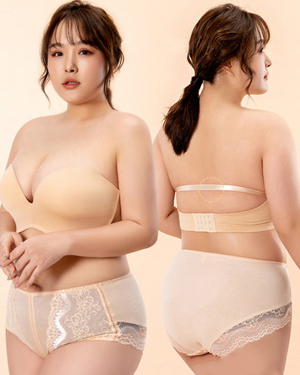Bra D Cup Sexy Tube Top Invisible Bra Wrapped Underwear